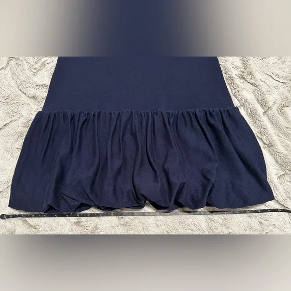 Freshman 1996 Blue Strapless Bandeau Bubble Hem Sweater Dress - Picture 8 of 10